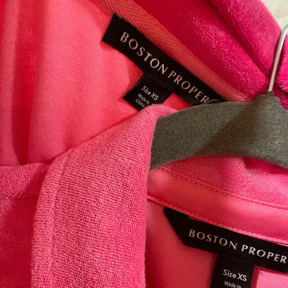 Boston Proper THREE PIECE Track Suit Pink Terry Cloth BARBIE XS Striped Stunning - Picture 12 of 16